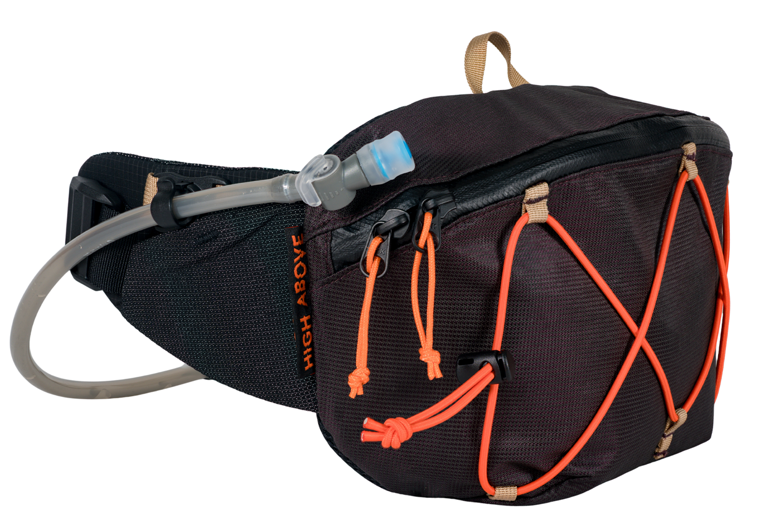 High Above Cascadia 4L Hydration Hip Pack side view | Maroon #maroon