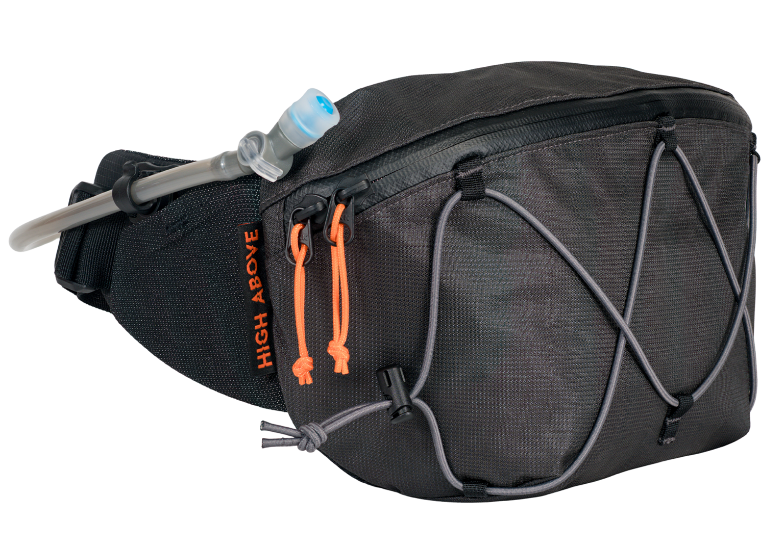 High Above Cascadia 4L Hydration Hip Pack Angled View | Black #black