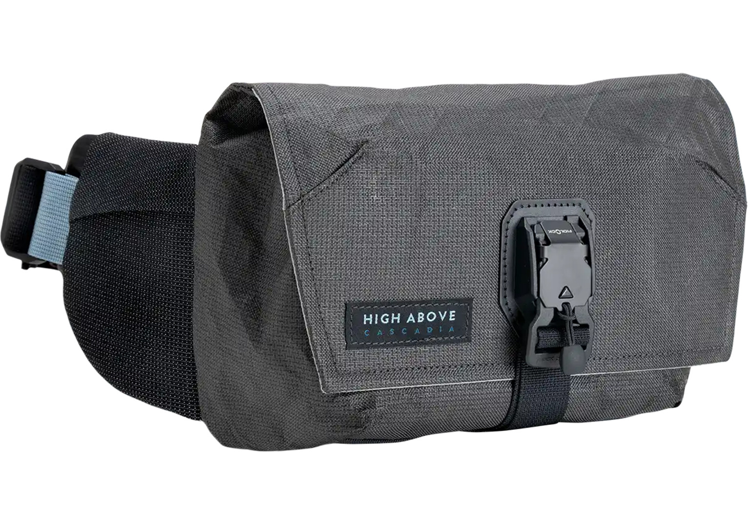 High Above Venture 3D hip pack shown in a durable, water-resistant build designed for mountain biking and trail adventures.