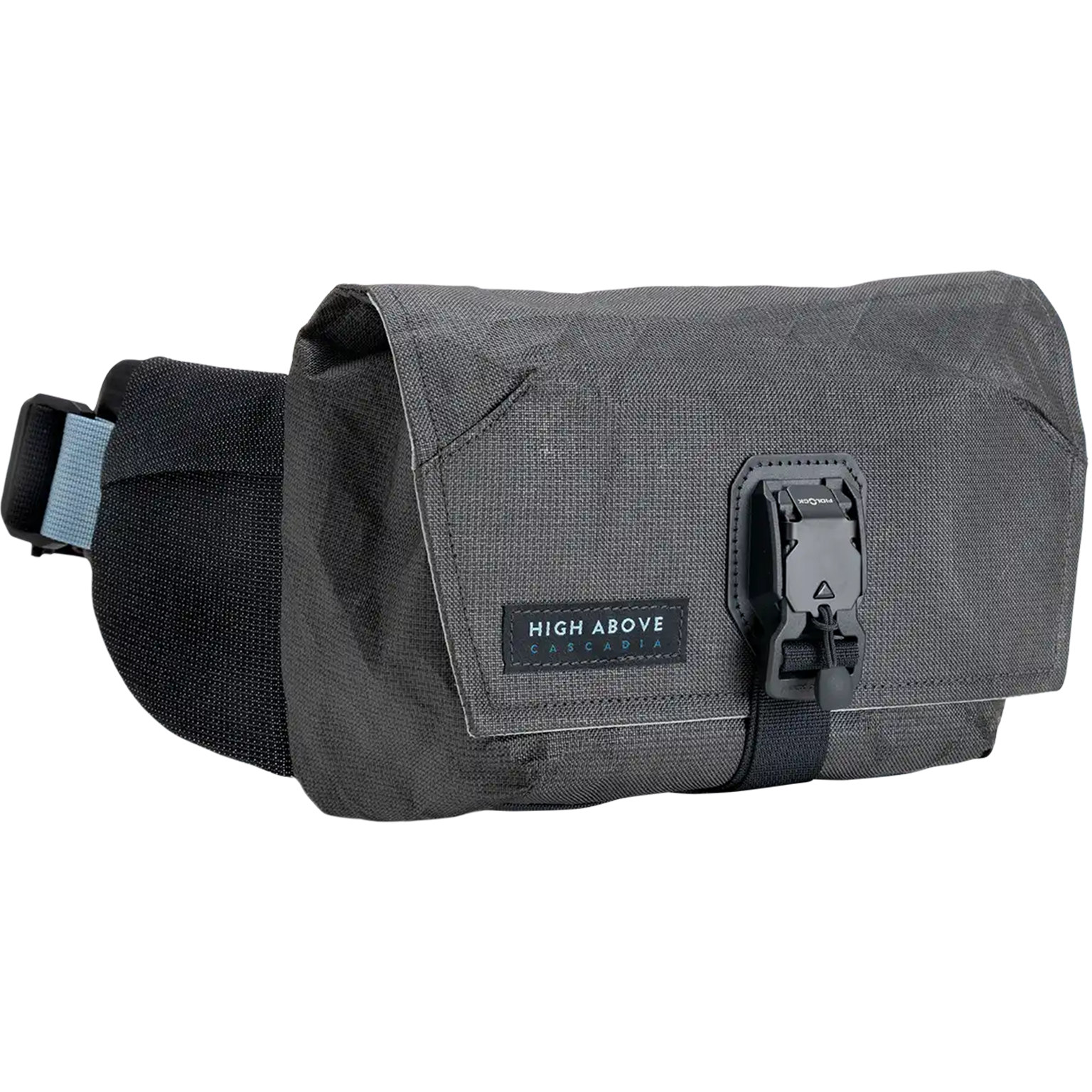 High Above Venture 3D hip pack shown in a durable, water-resistant build designed for mountain biking and trail adventures.