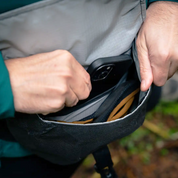 High Above Venture 3D Hip Pack Three Quarter View of a person removing a phone
